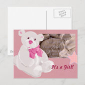 Girl Birth Announcement Briefkaart (Voorkant / Achterkant)