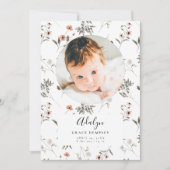 Girl Birth Announcement-kaart | Wilde bloem Aankondiging (Voorkant)