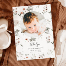 Girl Birth Announcement-kaart | Wilde bloem