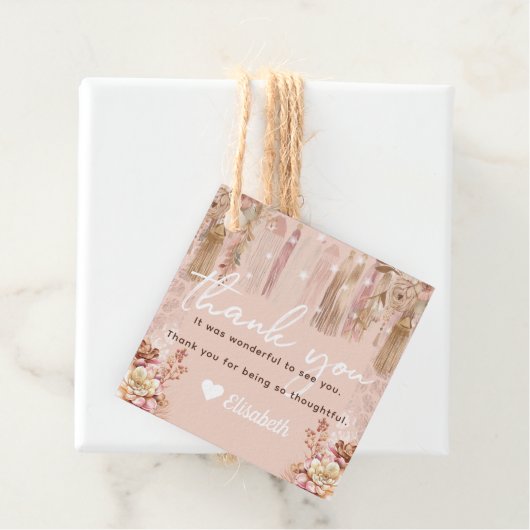 Girl Birthday Bohemian Sleepover Dank je Bedankjes Labels (In situ)