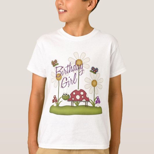 Girl Birthday Bugs T-shirt (Voorkant)