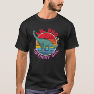 Girl Birthday I Lil Bro I Brachiosaurus I Family M T-shirt