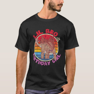 Girl Birthday I Lil Bro I Stegosaurus I Family Mat T-shirt