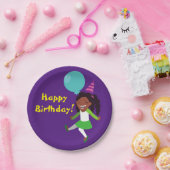 Girl Birthday Party (Afrikaans-Amerikaans) Papieren Bordje (Feest)