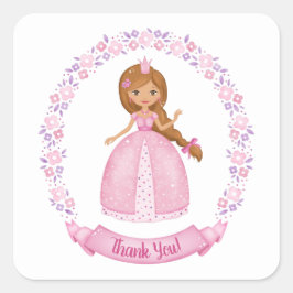 Girl Birthday Party Bedankt Vierkante Sticker