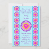 Girl Birthday Party Invision Any Age Cool Blue Kaart (Voorkant)