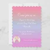 Girl Birthday Party Invitation Angel Design 2 Kaart (Achterkant)