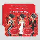 Girl Birthday Party Invitation Kaart (Voorkant / Achterkant)