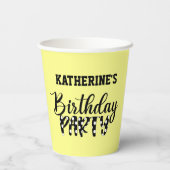 Girl Birthday Party Papieren Bekers (Achterkant)
