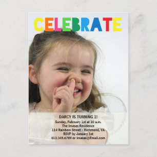 Girl Birthday Party Photo Invitations Uitnodiging Briefkaart