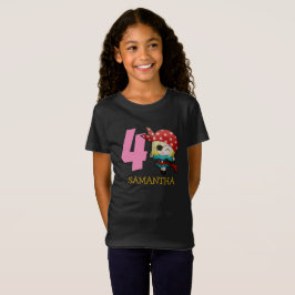 GIRL Birthday Party Pirate 4th Name T-Shirt
