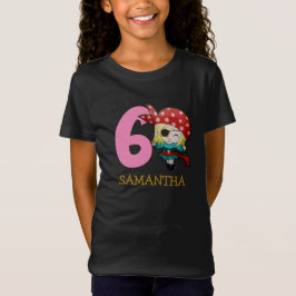 GIRL Birthday Party Pirate 6th Name T-Shirt