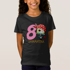 GIRL Birthday Party Pirate 8th Name T-Shirt