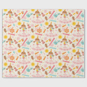 Girl Birthday Pink Cadeaupapier (Vlak)