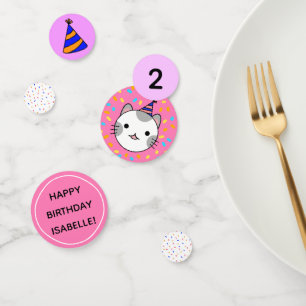 Girl Birthday Pink Cat Party Decoratie Confetti