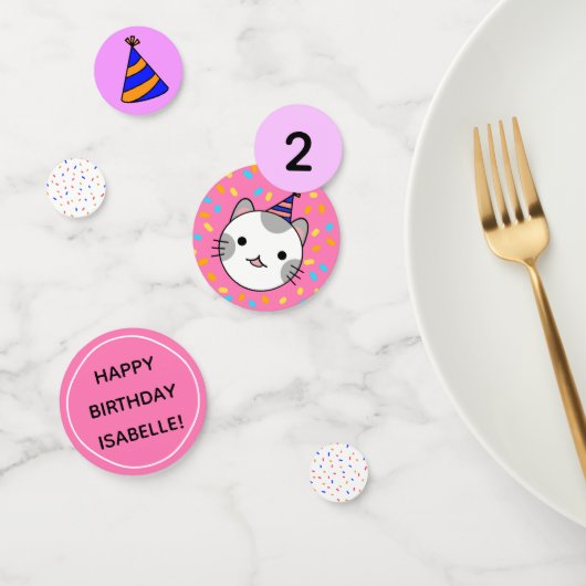 Girl Birthday Pink Cat Party Decoratie Confetti (Groep)