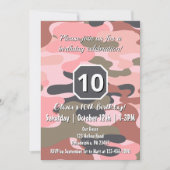 Girl Birthday Pink Green Camouflage Cute Custom Kaart (Voorkant)