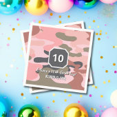 Girl Birthday Pink Green Camouflage Cute Custom Kaart