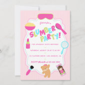 Girl Birthday Slumber Party Invitation Kaart (Voorkant)