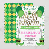Girl Birthday, St Patrick's Day, Lucky Charm Kaart (Voorkant / Achterkant)