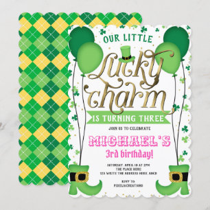 Girl Birthday, St Patrick's Day, Lucky Charm Kaart