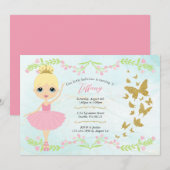 Girl Birthday-uitnodigingen Kaart (Voorkant / Achterkant)