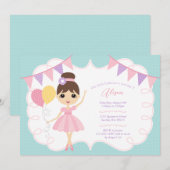 Girl Birthday-uitnodigingen Kaart (Voorkant / Achterkant)