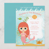 Girl Birthday-uitnodigingen Kaart (Voorkant / Achterkant)
