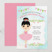 Girl Birthday-uitnodigingen Kaart (Voorkant / Achterkant)