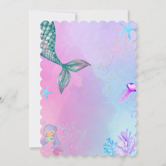 Girl Birthday-uitnodigingen Kaart (Achterkant)