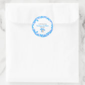 Girl Blue Bear 1st Birthday Ronde Sticker (Tas)