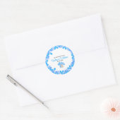 Girl Blue Bear 1st Birthday Ronde Sticker (Envelop)