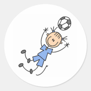 Girl Blue Soccer Uniform Ronde Sticker