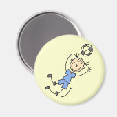 Girl Blue Soccer Uniform Tshirts en Gifts Magneet (Voorkant / Achterkant)