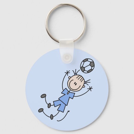Girl Blue Soccer Uniform Tshirts en Gifts Sleutelhanger (Voorkant)