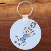 Girl Blue Soccer Uniform Tshirts en Gifts Sleutelhanger (Voorkant)