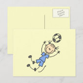 Girl Blue Uniform Soccer Player T-shirts en cadeau Briefkaart (Voorkant / Achterkant)
