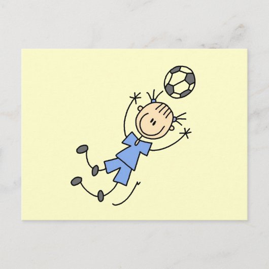 Girl Blue Uniform Soccer Player T-shirts en cadeau Briefkaart (Voorkant)