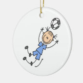 Girl Blue Uniform Soccer Player T-shirts en cadeau Keramisch Ornament (Links)