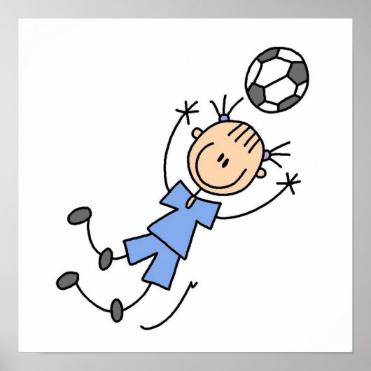 Girl Blue Uniform Soccer Player T-shirts en cadeau Poster (Voorkant)