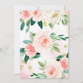 Girl Blush Pink Floral Baby shower Uitnodiging (Achterkant)