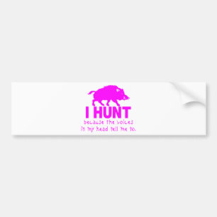 GIRL BOAR HUNDING BUMPERSTICKER