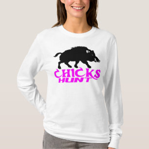 GIRL BOAR HUNDING T-SHIRT