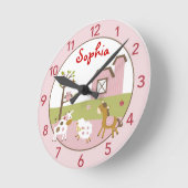 Girl Boerderij Animal Specialized Nursery Wall Clo Ronde Klok (Hoek)