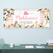 Girl Boerderij Birthday banner (Beurs)