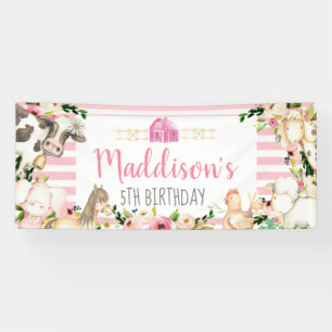 Girl Boerderij Birthday banner