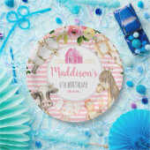 Girl Boerderij Birthday paper bord (Feest)