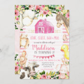 Girl Boerderij Birthday Uitnodiging (Voorkant / Achterkant)