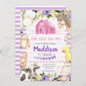 Girl Boerderij Birthday Uitnodiging (Voorkant / Achterkant)