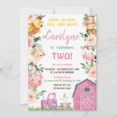 Girl Boerderij-verjaardagsuitnodiging Kaart (Voorkant)